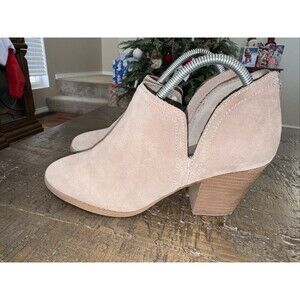Carlos Santana Womens Boots Size 10 Tan Suede Carmin Heels Zipper Booties